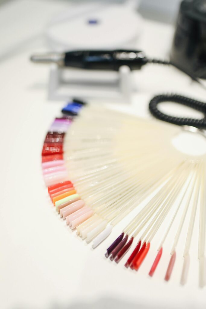 array of different nail polish colors