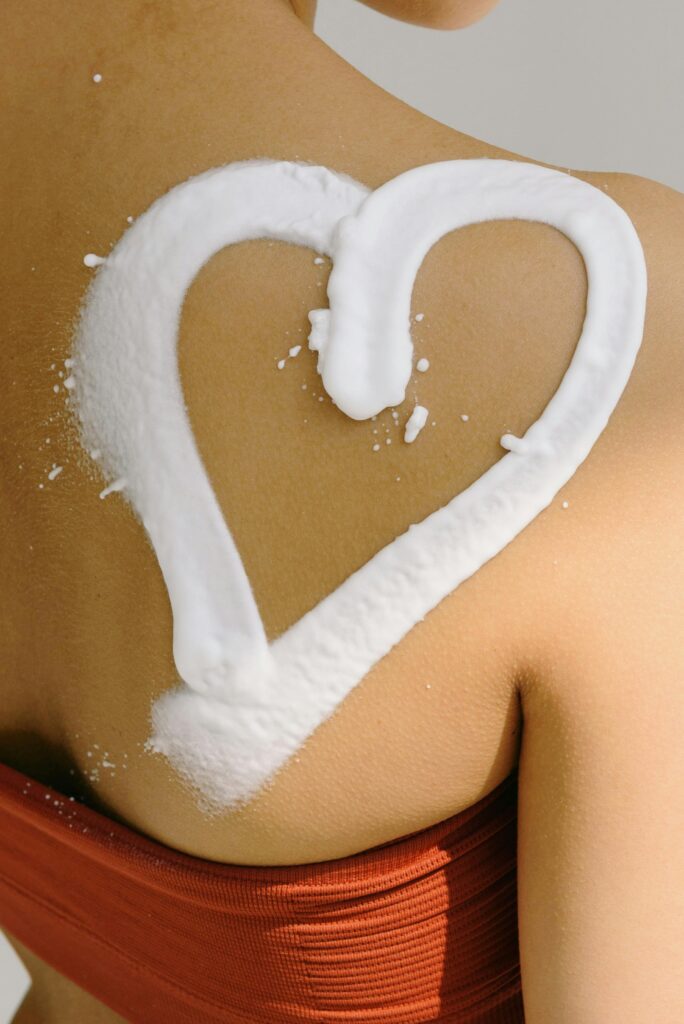 self tanner on skin